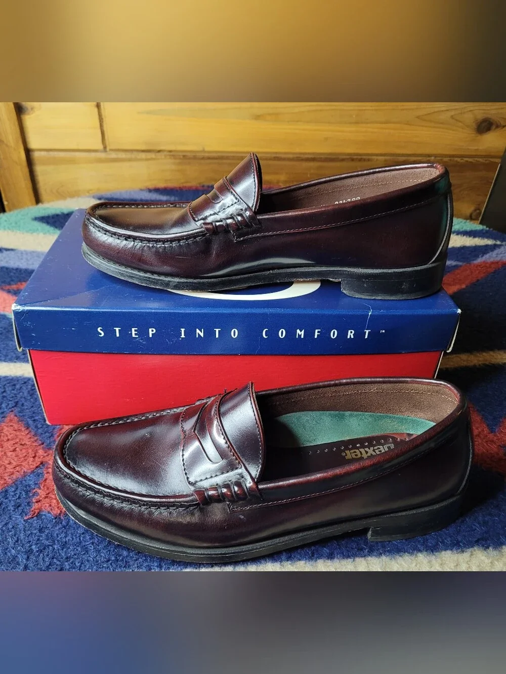 Dexter Dalton Shoes Penny Loafers Mens Sz 10 Burgundy Leather JC10-4